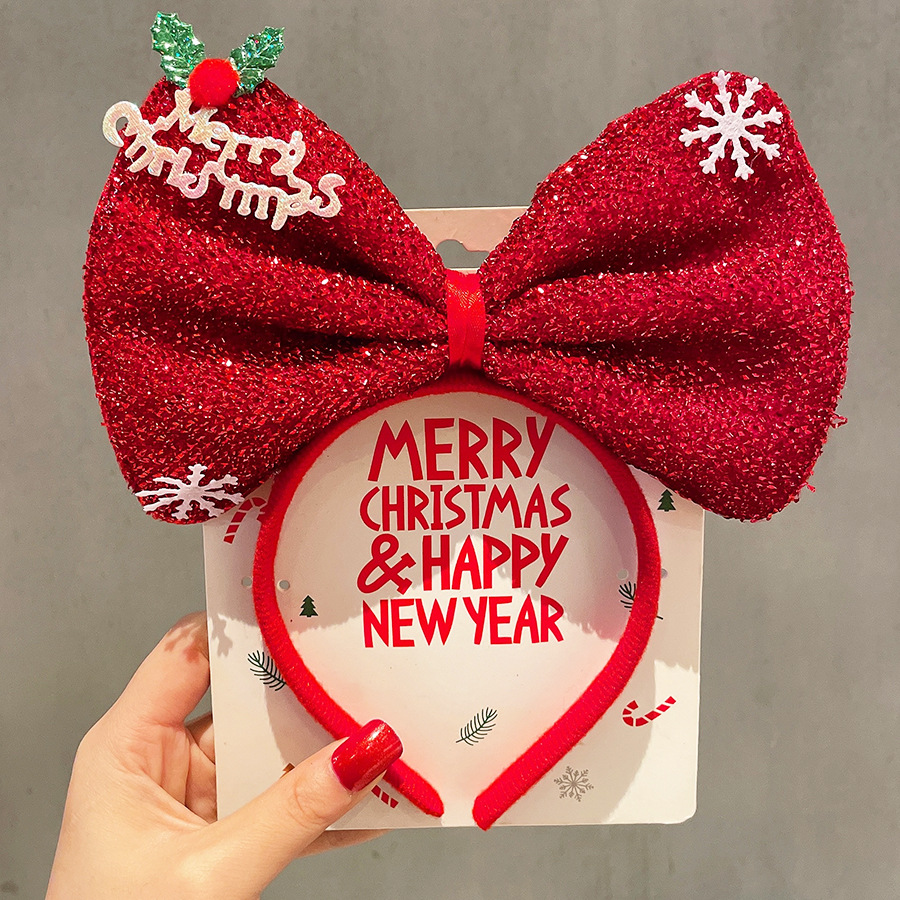 Adorable gorro navideño, disfraz de vacaciones, diadema para niños y adultos, pequeño, accesorio para fotografía, estilo dulce y fresco 2026: Plata