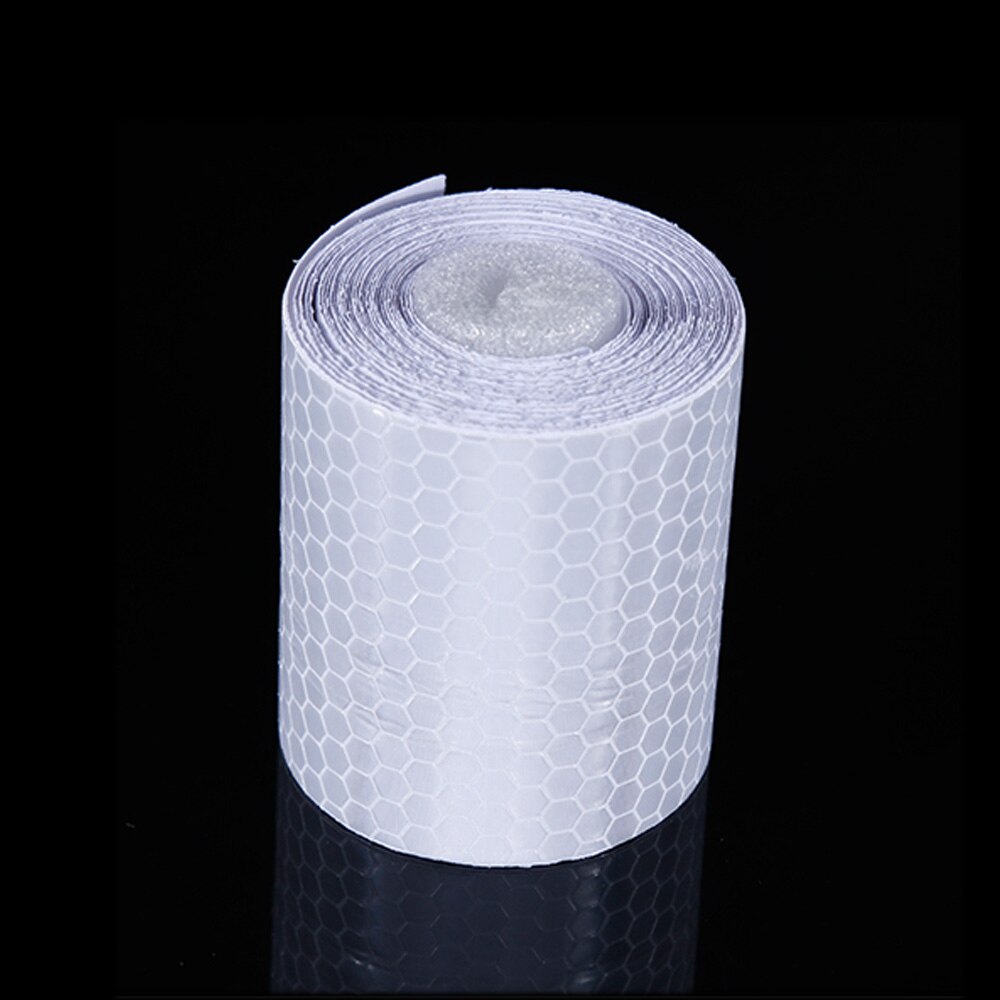 5Cm X 3M Reflecterende Fiets Stickers Plakband Voor Fiets Veiligheid Wit Rood Geel Blauw Fiets Stickers Fiets accessoires: White