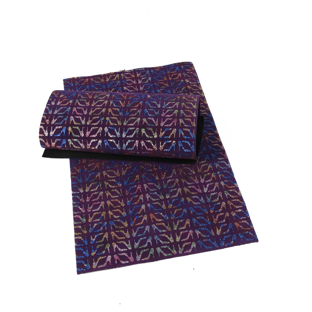 20*33cm geometriske høyhælte sko mønstre trykt glitter kunstskinn stoffark, gjør-det-selv håndlagde materialer ,1 yc 3442: 1061339005