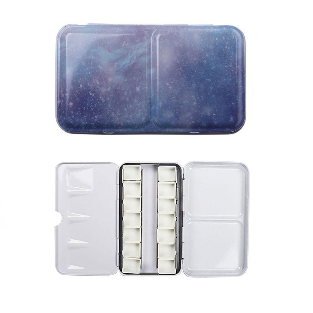 Watercolor/oil/ Acrylic Paints Tins Box Color Empty Palette Painting Storage Paint Tray Box With Half Pans For Art Supplies: Multi-color