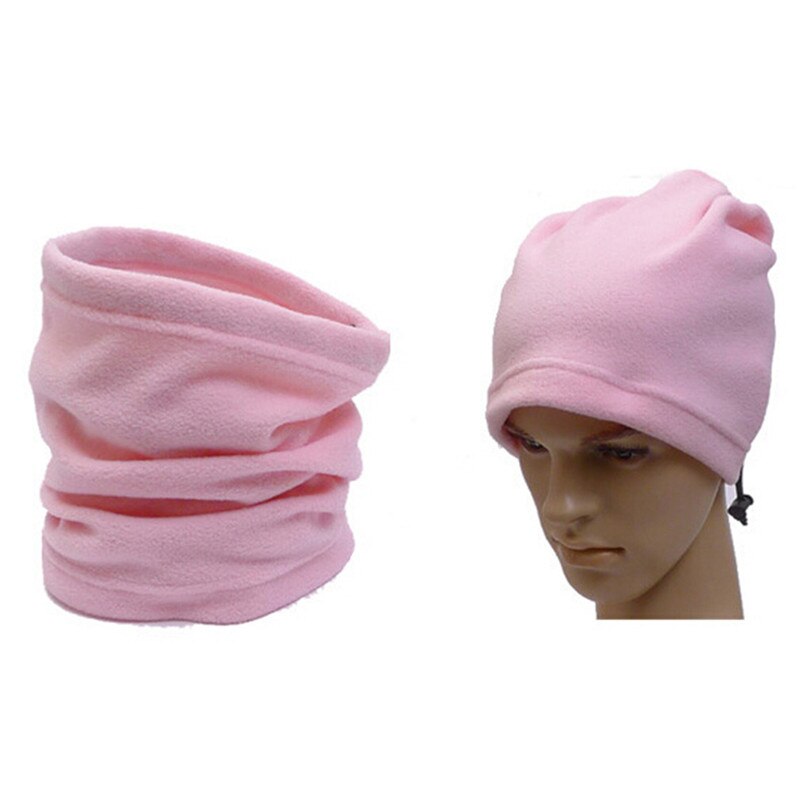 Unisex Outdoor Neck Warmer Snood Winter Sports Skiing Skating Thermal Hat Scarf Outdoor Camping Hiking Polar Fleece Collar: Pink