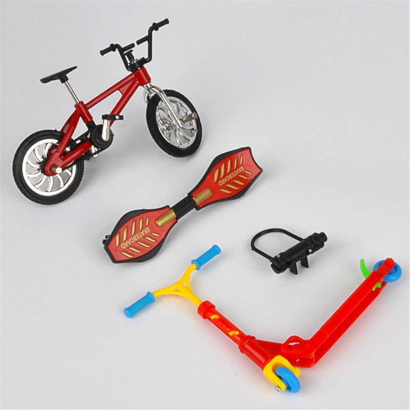 Mini scooter tohjuls scooter børns pædagogiske legetøj finger scooter cykel fingerboard skateboard: D