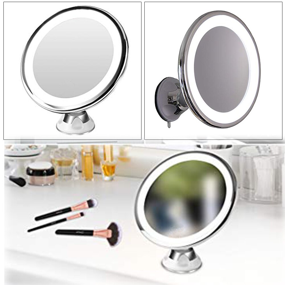 Round Makeup Vanity Mirror LED Portable Cosmetic Mirrors for Home Tabletop Bathroom Shower Beauty Tools EK