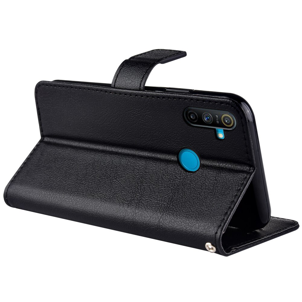 Flip Wallet Pu Leather Case Voor Realme C3 RMX2027, RMX2020, RMX2021 Funda Stand Zakelijke Telefoon Holster Streep Bescherm Cover