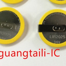 5PCS LIR2025 rechargeable button battery 3.6V lithium ion rechargeable battery with 90 degree solder pin, sufficient power