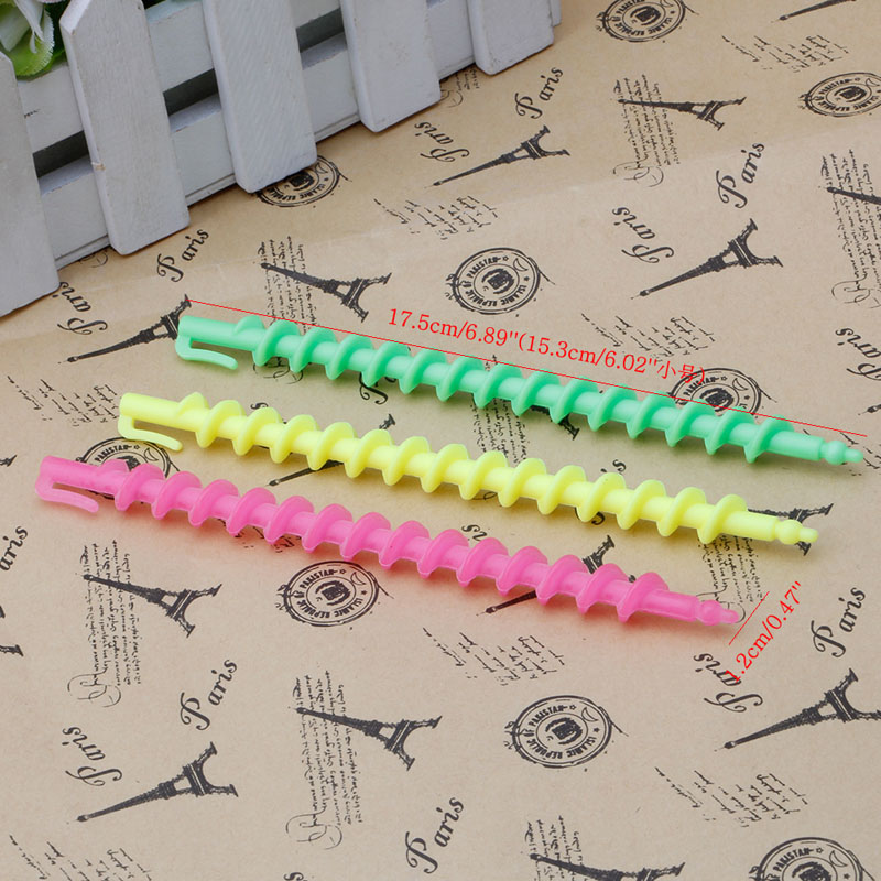 26Pcs Long Plastic Styling Barber Salon Tool Hairdressing Spiral Hair Perm Rod 72XC