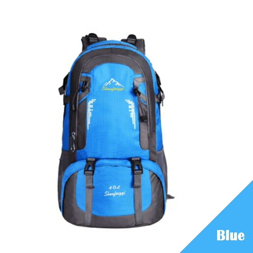 60L Outdoor Travel Hiking Camping Backpack Waterproof Rucksack Trekking Bag Pack: Blue