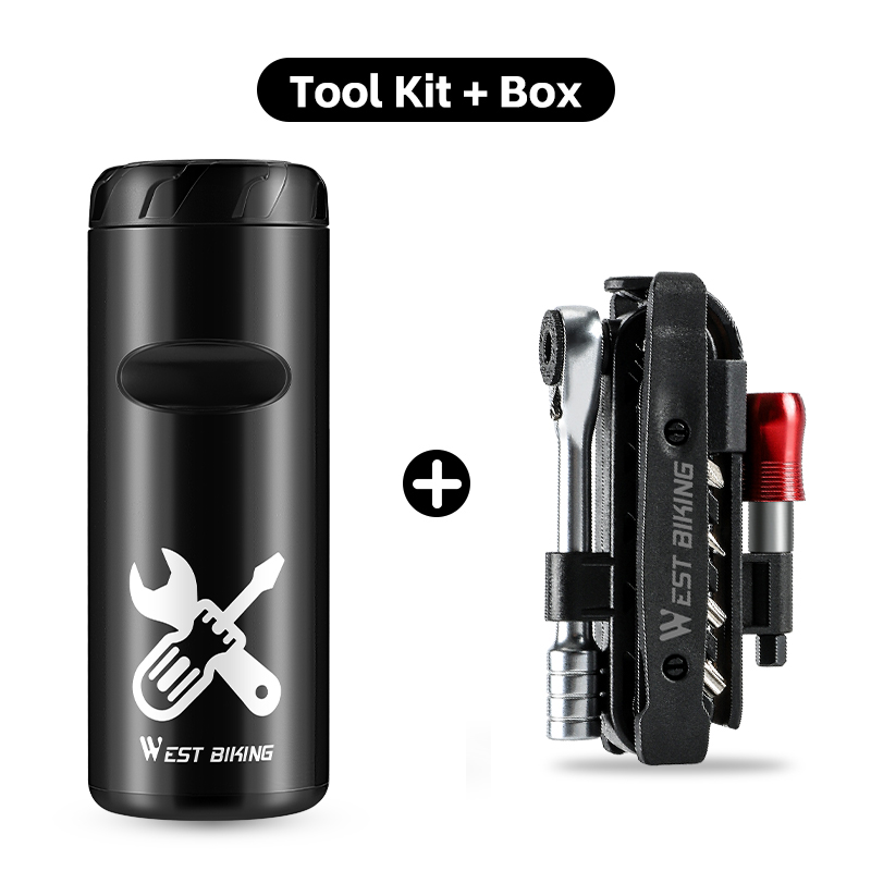 WEST BIKING-caja de herramientas portátil para bicicleta, herramienta de reparación de bicicletas, kit de herramientas de cápsula de almacenamiento para soporte de portabotellas, accesorios para bicicleta de montaña y carretera: Azul