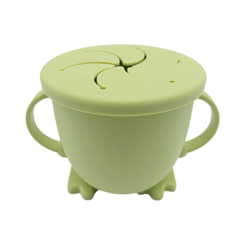 200ml baby spedbarn læringe fôringe matte bolle kopp oppbevaringsbeholder låve tallerken med håndtak silikon matbit retter: Grønn