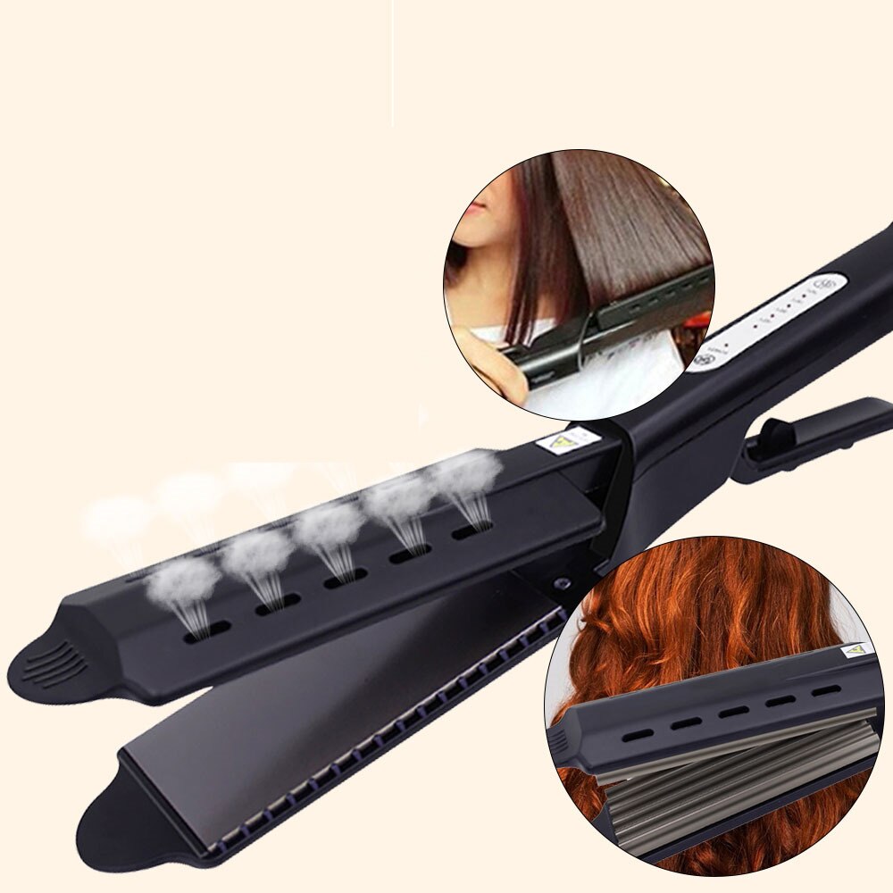 Steam Hair Straightener Temperature Adjustment Ceramic Tourmaline Ionic Flat Corrugation for Hair Curling Automatic Hair Curler