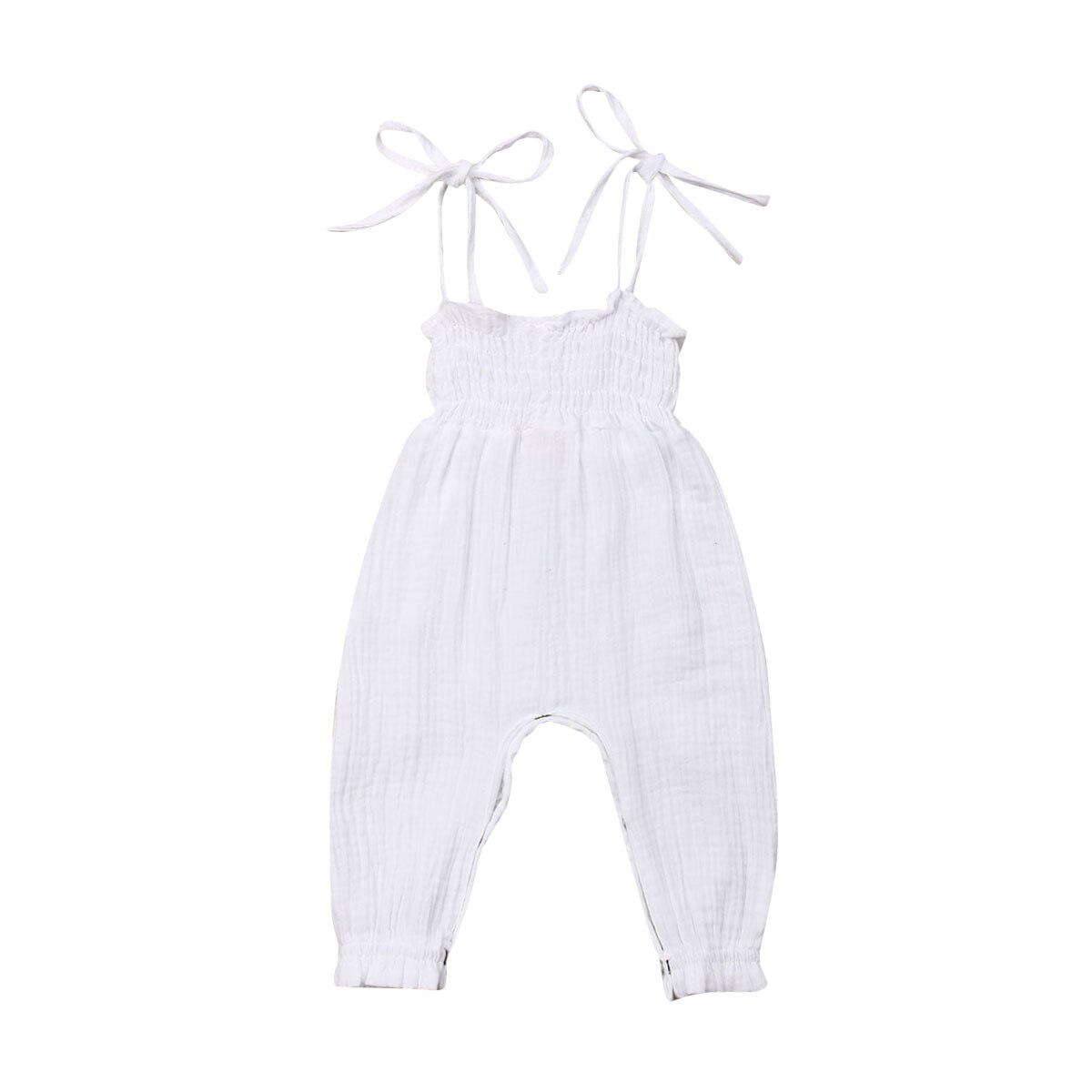Sommar bebis flickor kläder kläder barn småbarn ärmlös bandage rompers jumpsuit overall spädbarn flickor bomull playsuit: 5 / 18m