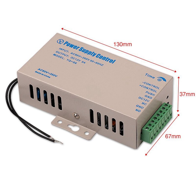 DC 12V 5A Access Control Power Supply AC 90-260V for Home Office Electric Door Lock Office Security System
