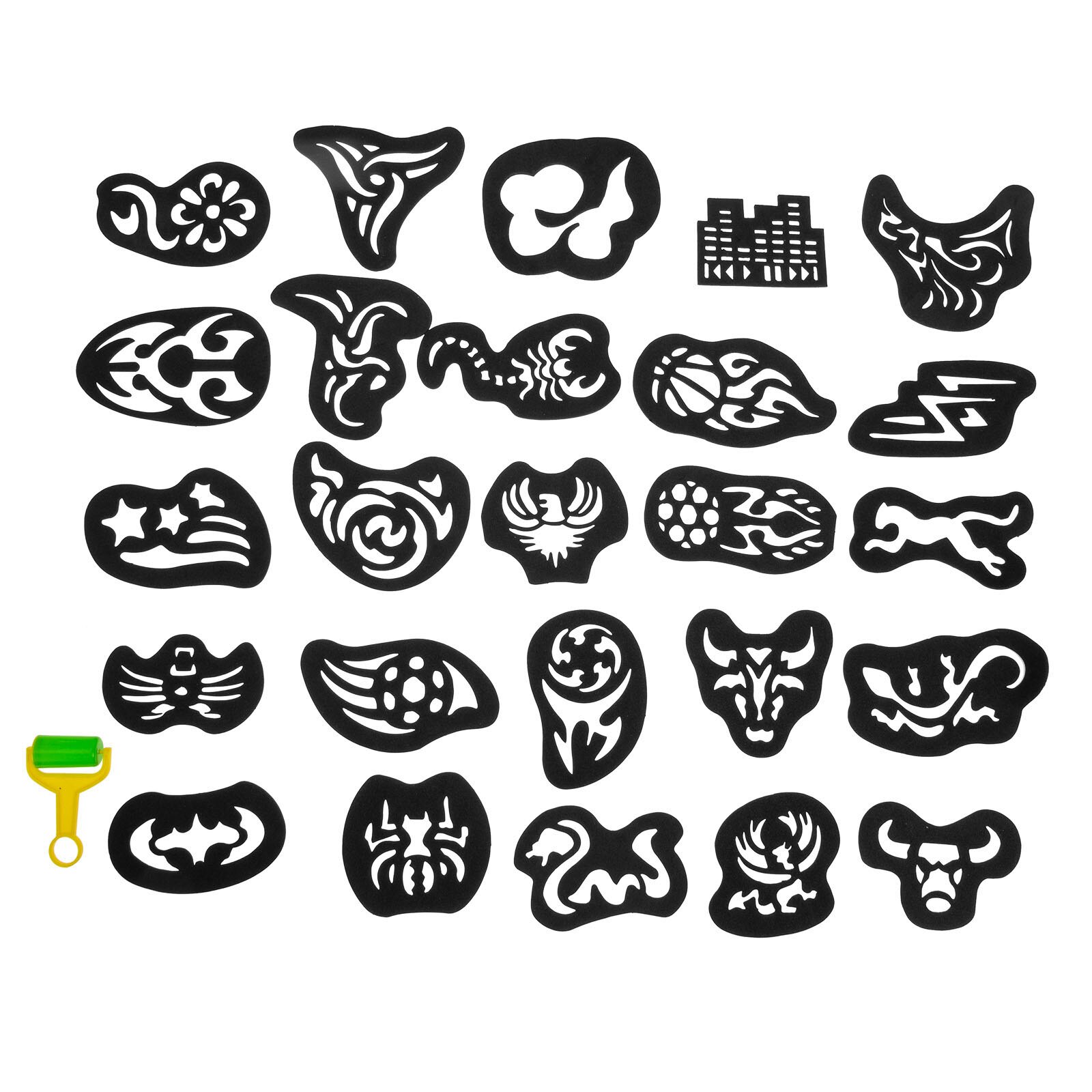 Pochoir de tatouage de cheveux, modèles creux, fournitures de coupe de cheveux, 25 feuilles: Default Title
