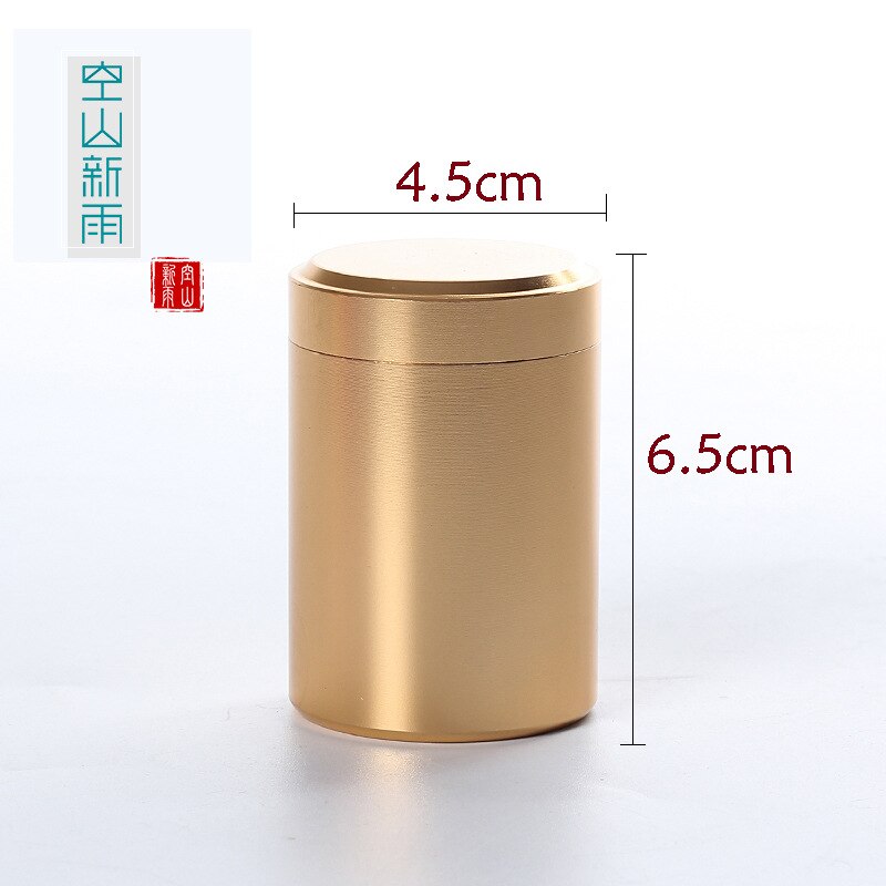 1PCS 50g Metal Mini Storage Box Stainless Steel Sealed Small Aluminum Sealed Cans Portable Travel Tea Tin Cans Packaging: Luxury Gold