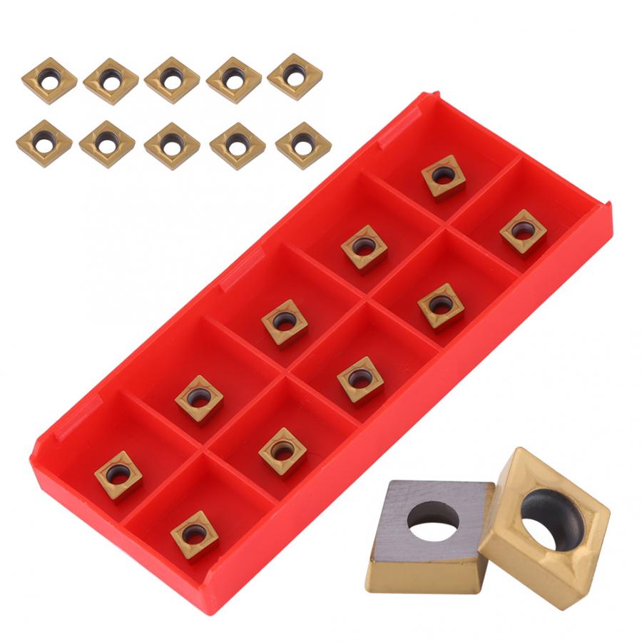 10pcs CNC Carbide Tips Inserts Blade Cutter Draaibank Draaien Tool Met Doos CNC Carbide Tips Inserts CCMT060204-HM YBC251