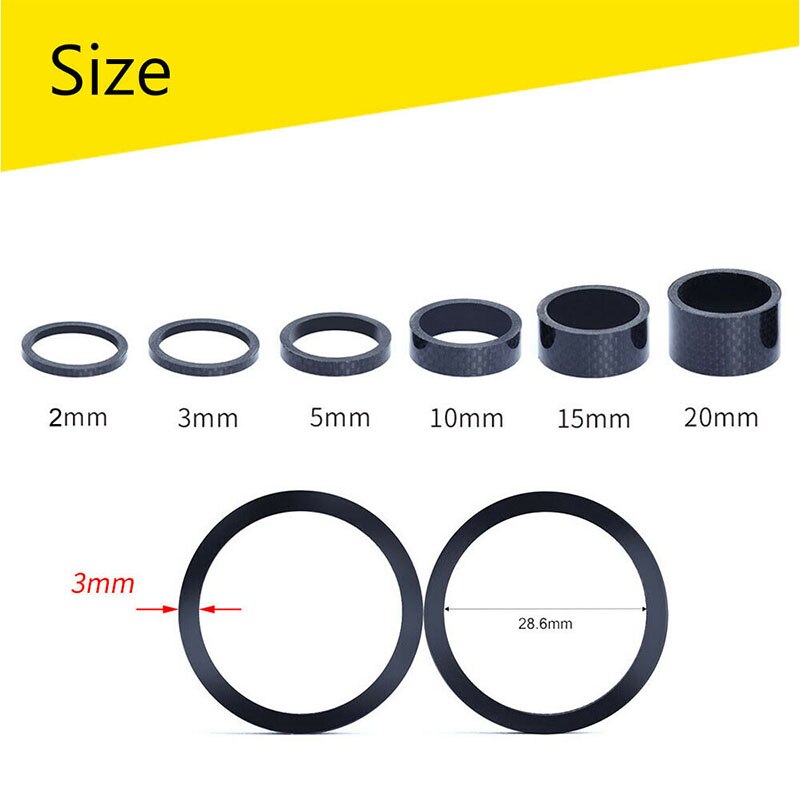Toseek Carbon Fiber Headset Gabel Spacer Rennrad Lenker Washer Ring Vorne Gabel MTB Fahrrad Bike Stem Lightweigh