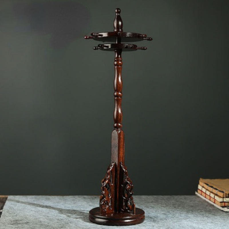 Rotating Disc Calligraphy Brush Holder Solid Wood Pen Holder 11 Hangers Traditional Calligraphy Chinese Ink Painting Brush Stand: F