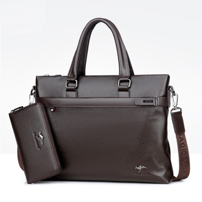 Men briefcases pole business Bag travel PU formal work handbags large capacity handbag Male Crossbody Messenger