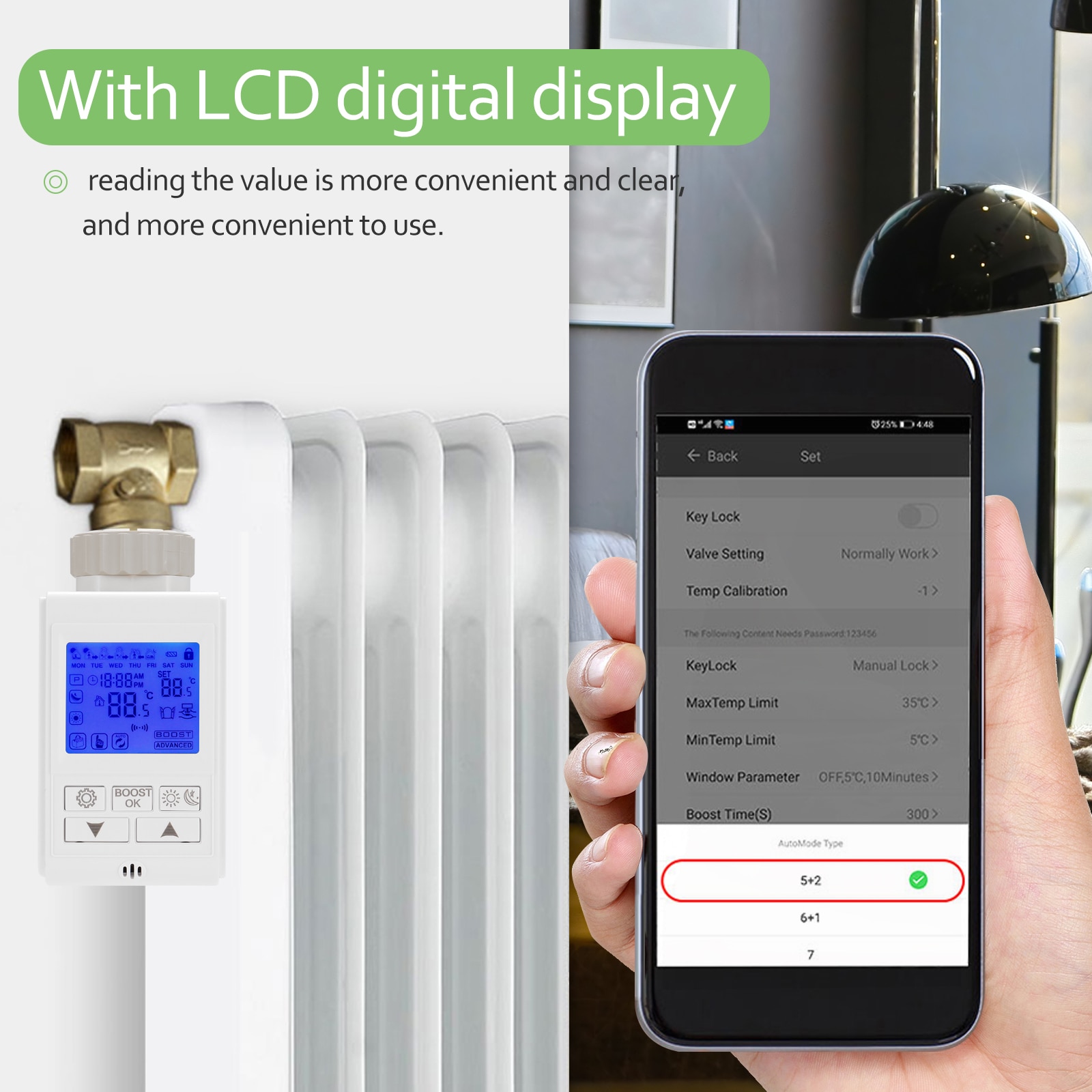HY369 LCD Digital Programmable Thermostat Timer TRV Radiator Valve Actuator Temperature Controller Compatible with Alexa
