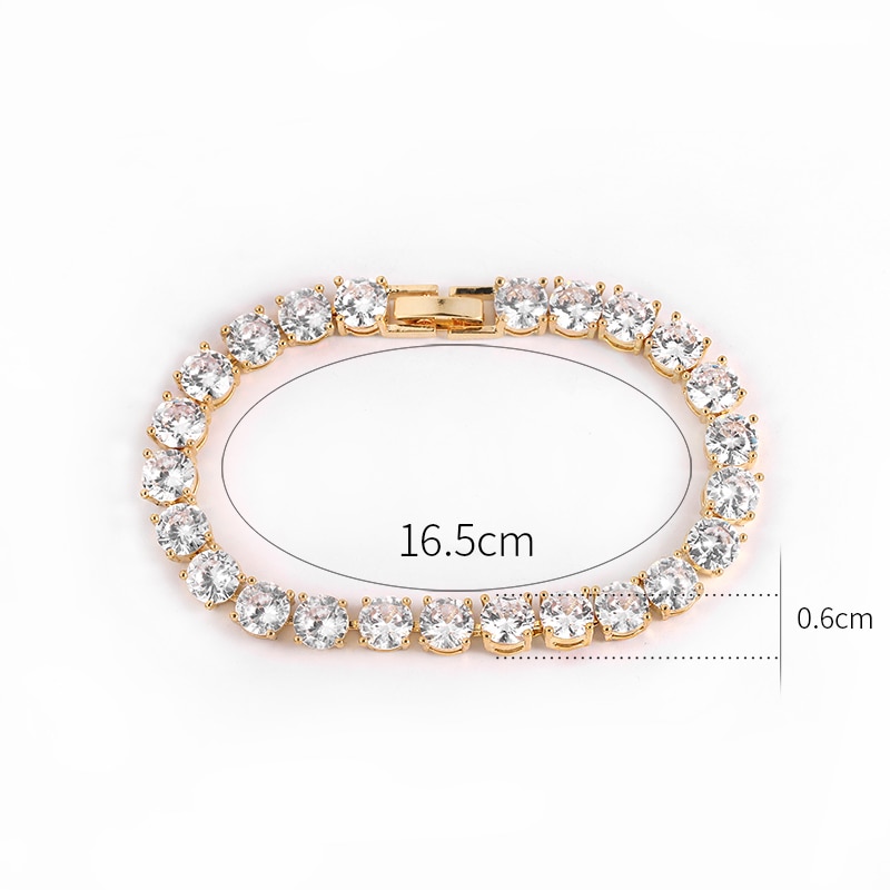 WEIMANJINGDIAN 6MM Round Cut 0.5 Carat Cubic Zirconia Crystal CZ Tennis Bracelets for Women or Bridal Wedding Jewelry