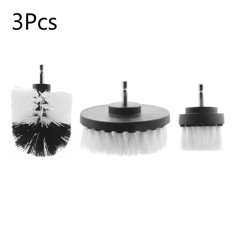 1/3Pcs Set Drill Power Scrub Clean Brush Electric Drill Brush Kit With Extension For Grout, Tiles,Bathroom, Kitchen & Auto: 3PCS 2-4inch white