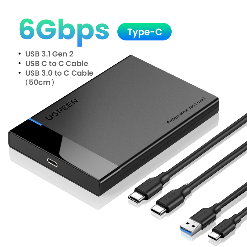UGREEN-Adapter do dysku zewnętrznego HD HDD SSD, Case 2.5 SATA do USB 3.0, do typu C 3.1, zewnętrzny: royal blue