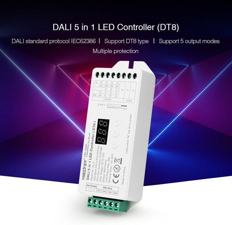 MIBOXER Dali DL-X 5 in 1 LED Controller DT8 Single color/CCT/RGB/RGBW/RGB+CCT Smart Led Dimmer For Led Lamps