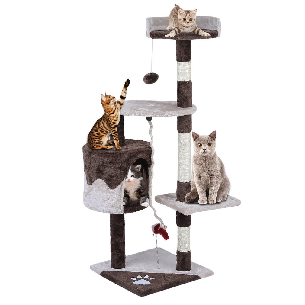 (From UK) Large Climbing Frame Cat'S Tree 112 cm Height Speed Pets Animals Scratching Posts Wonderful Toys House Furniture