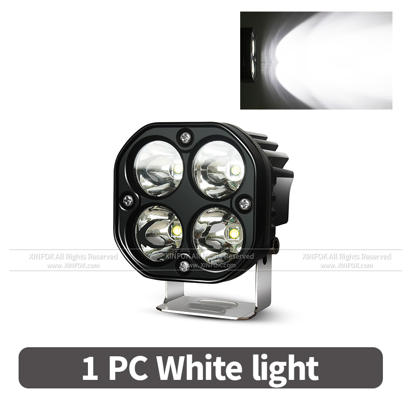 Foco Led de 3 "y 40W, luces para correr, faros delanteros cuadrados impermeables, luces antiniebla blancas/amarillas para coche, motocicleta, SUV, ATV, camión: Blanco