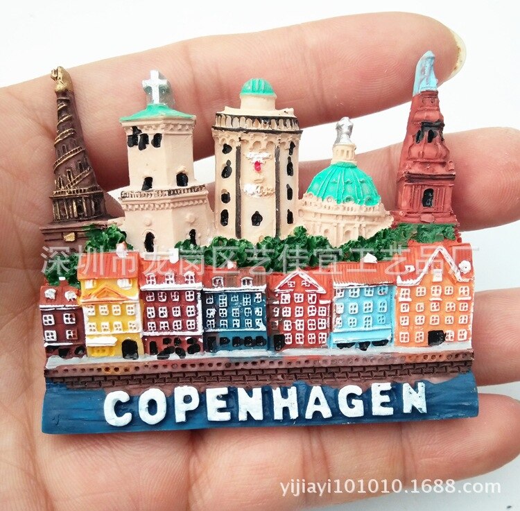Køleskab magnet udsmykning danmark københavn himeji japan de franske søhavne køleskab magneter mærkat land rejse souvenir: København
