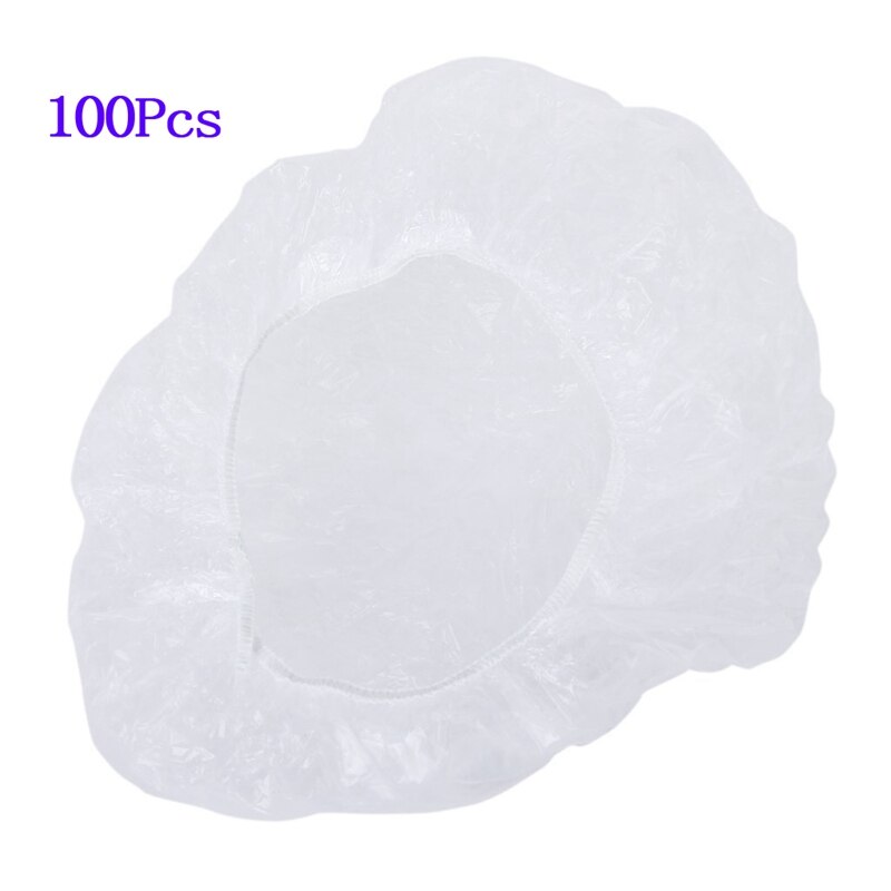 Gorros de ducha de spa para salón de peluquería, desechables y transparentes, 100 Uds.: Default Title