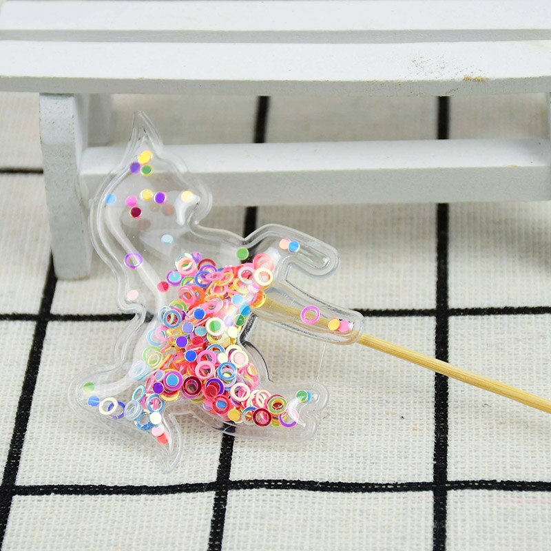 Relleno de lentejuelas de unicornio, Decoración de Pastel de estrellas, para magdalenas, de cumpleaños, decoración de ducha de bebé hojaldre para Postres, 5 uds.: A14