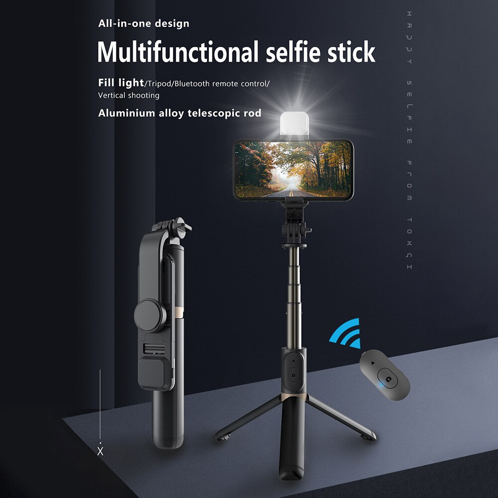 Aluminum Monopod Selfie Stick with Remote - Foldable Mini Bluetooth 4.0 for Smartphones