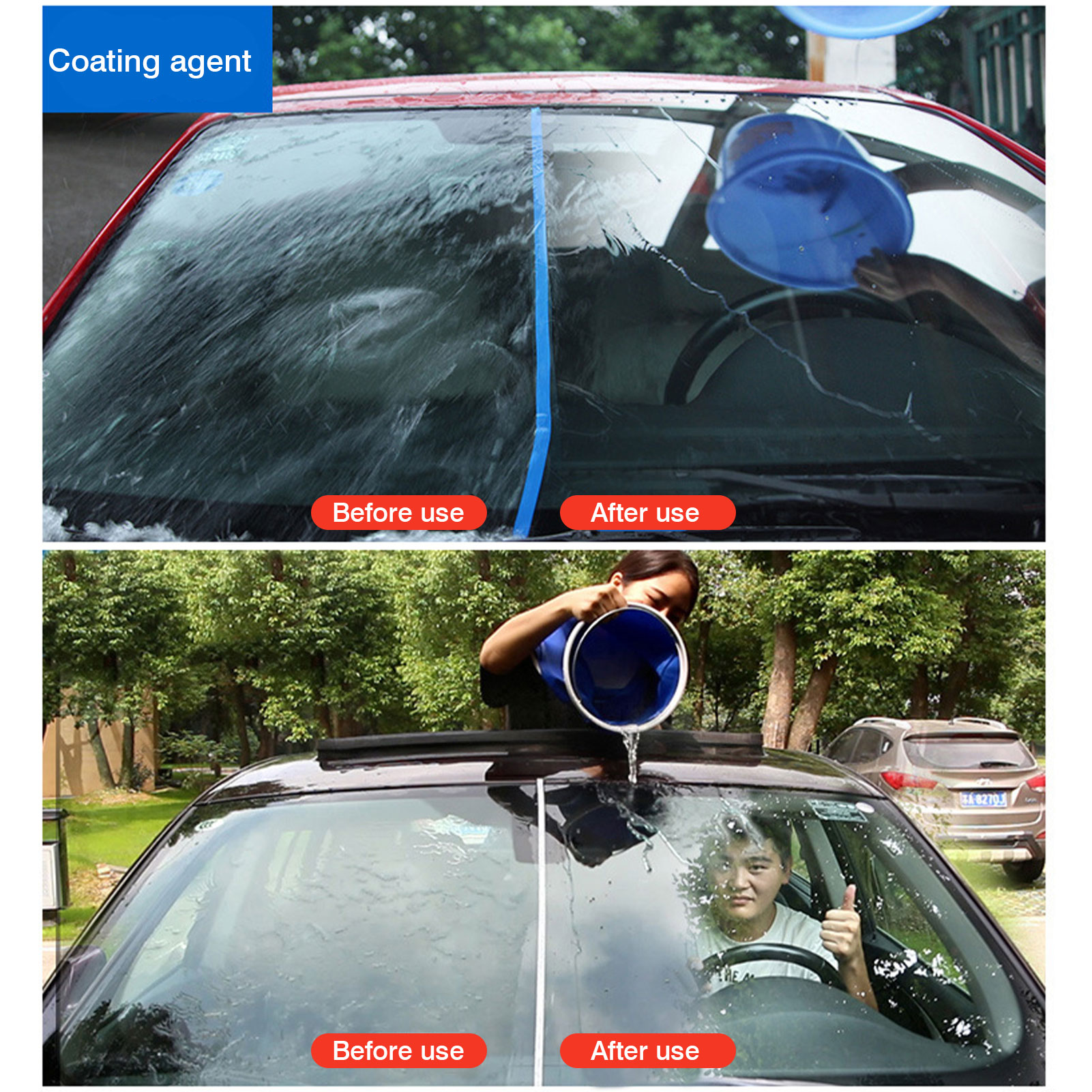 Agente de cristal para coche a prueba de lluvia, 100ml, agente de cristal para vehículo, impermeable, antivaho, repelente al agua, limpiadores de vidrio