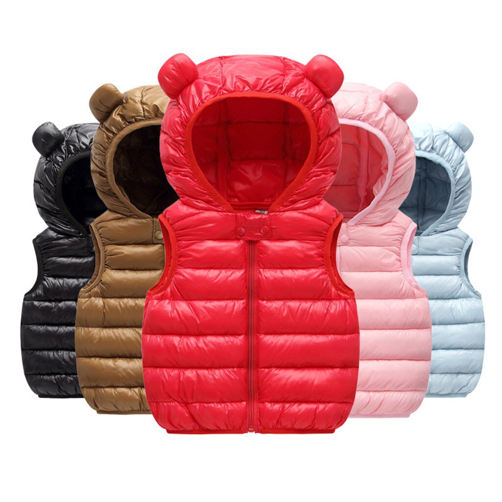 Baby Meisjes vest Winter vest Voor Meisjes vest Kinderen Warm solid Winddicht Jongens Hooded vest Kinderen Kleding L5010914