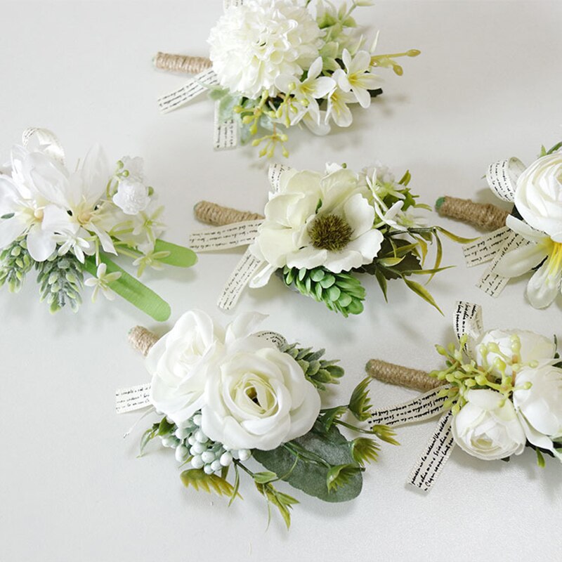 Corset de mariage pour hommes, fleur de Rose, bricolage, bouton, broche de demoiselle d'honneur, décoration de fête de mariage