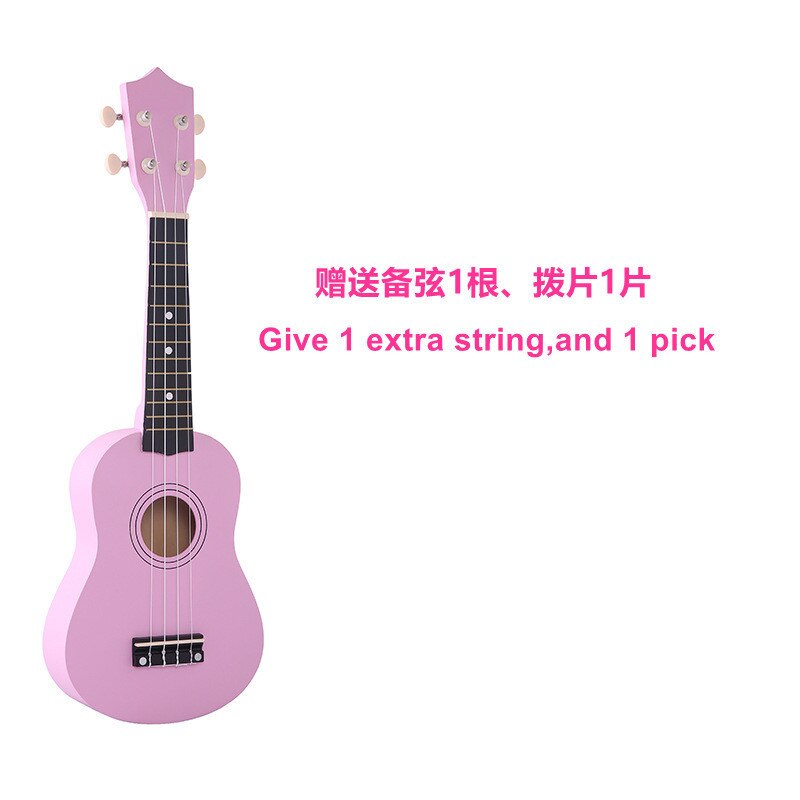 Sevenangel Ukulele 21 Inch Kinderen Ukelele Sopraan 4 Strings Hawaiian Sparren Basswood Gitaar Uke Kids Muziek Instrument: Only Pink Uku