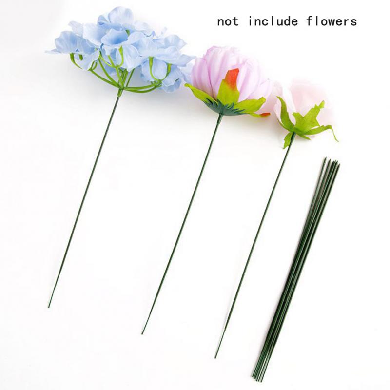100 stk. 17/25cm plastblomster stilk arrangement kunstigt blomsterhoved tilbehør grene blomsterhandler håndværk til bryllupsindretning  l0728