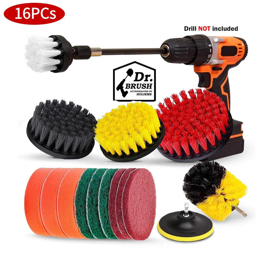 Electric drill brush Set Bathroom Surfaces Tub, Shower, Tile and Grout All Purpose Power Scrubber Cleaning Kit Cleaning brush