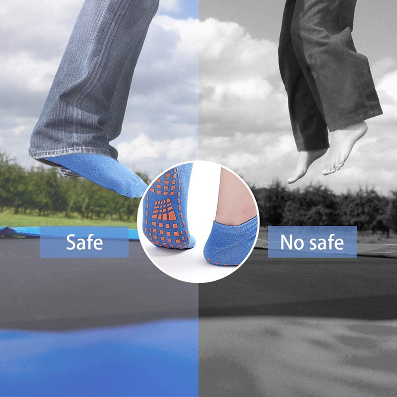 8 Pairs Trampoline Socks Grip Socks Non-Skid Indoor Silicone Rubber Bottom Cotton Socks Workout Athletic Socks
