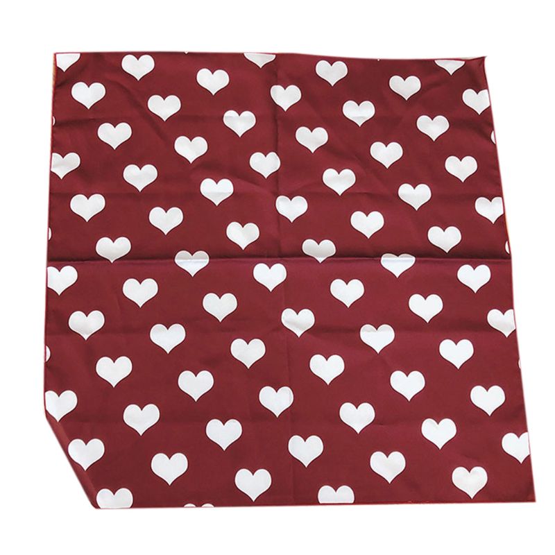 Koreansk dameimitasjon silke firkantet skjerf lyst sitronhjerte totem trykt bandana multifunksjonelt halsduk hodepapir: En