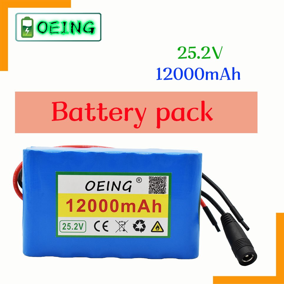 Mais novo 6s2p 24v 12.0ah 18650 para bateria de lítio 25.2v 12000mah bicicleta da bateria elétrica com bms