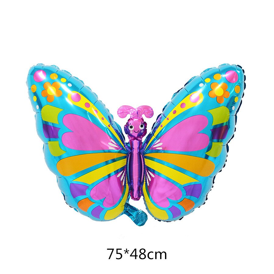 Large Butterfly Foil Balloon for Baby Shower Kids Girl Birthday Jungle Party Decoration Inflatable Air Balloon Animal Globos: colorful