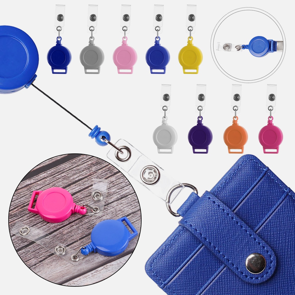 1PC Unisex Retractable Pull Badge ID Lanyard Name Tag Card Badge Holder Reels Key Ring Chain Clip School Student Office Supplies