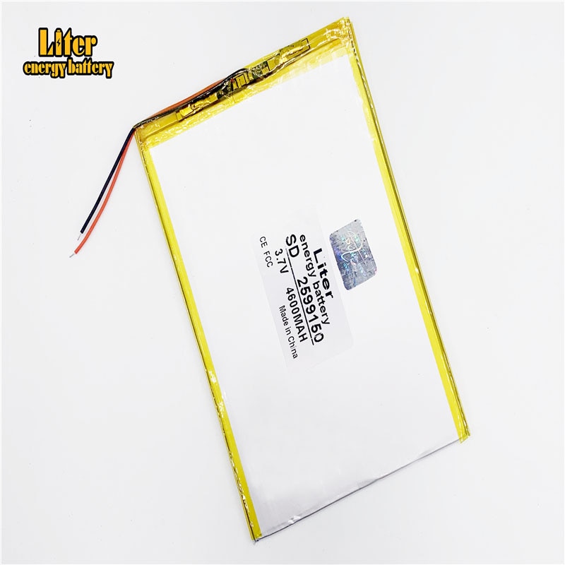 Litro batteria a energia Buon Qulity 3.7V,4600mAH 2599150 agli ioni di litio Polimero/BANCA di batteria Li-ion per tablet pc, GPS,mp3,mp4