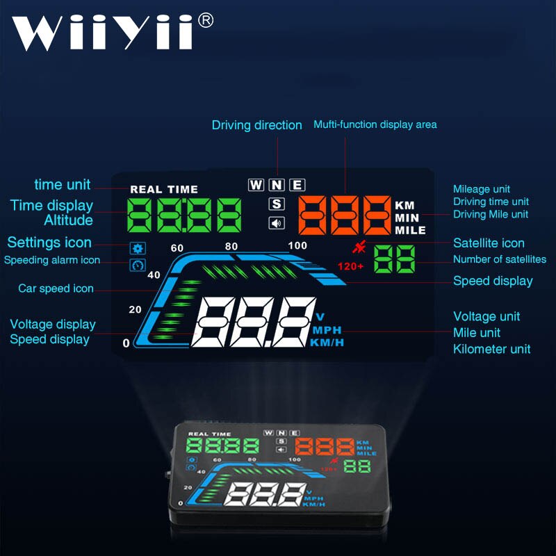 Universal Q7 HUD OBD2 Car HeaUnivd Up Display LED Windscreen Projector OBD Data Scanner Speed Fuel Warning Alarm Diagnostic Tool