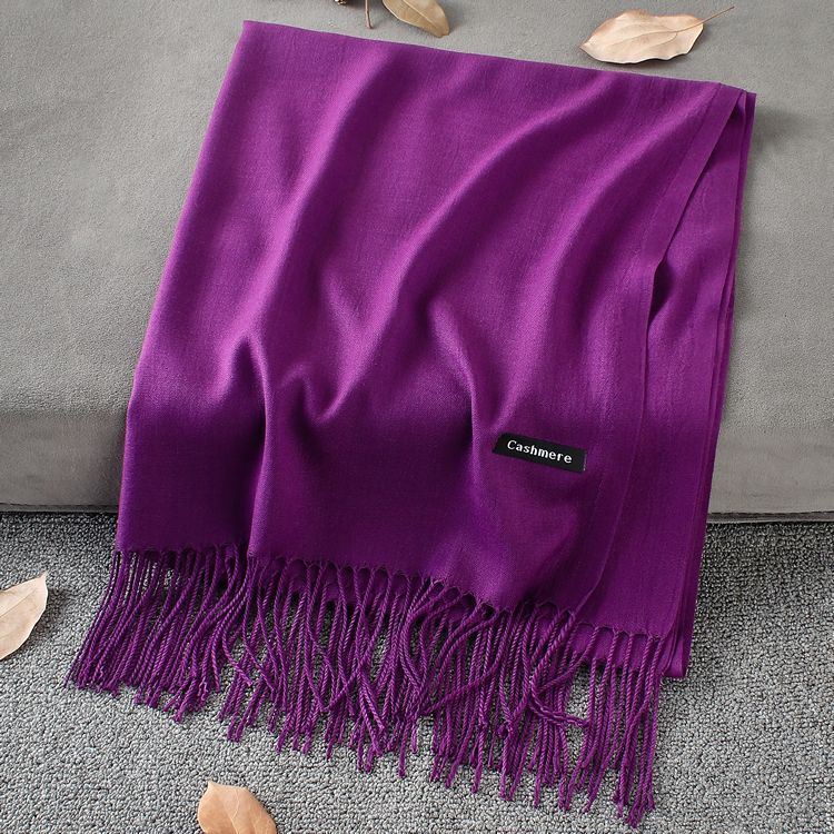 Weiche Kaschmir Schals Frauen Herbst Neue Feste Farbe wickelt Dünne Lange Schal mit Quaste lässig Dame Winter Weibliche Schal