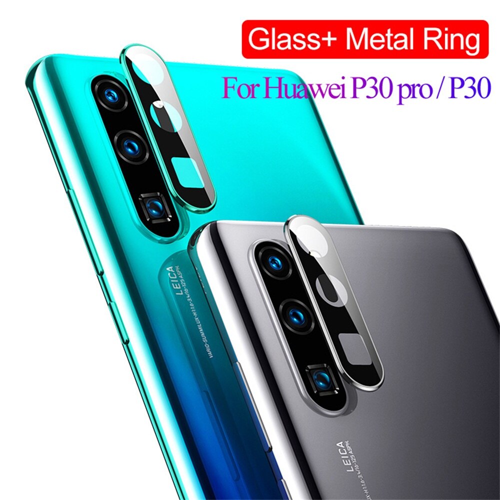 Camera Lens Protector 9H Gehard Glas Metalen Scherm Guard Protector Beschermende Ring Cover Voor Huawei P30 Pro Lite Glas film