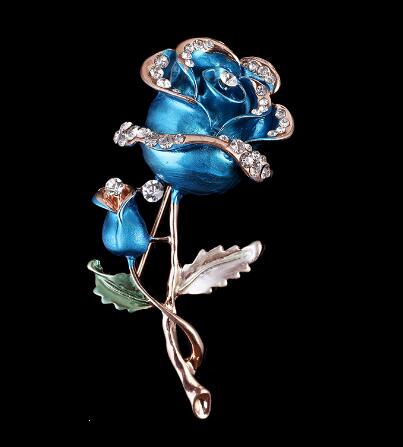 Big Pink Crystal Flower Brooch Rhinestone Pin Romantic Wedding Bride Bridesmaid Large Brooches For Woman Jewelry: Champagne gold