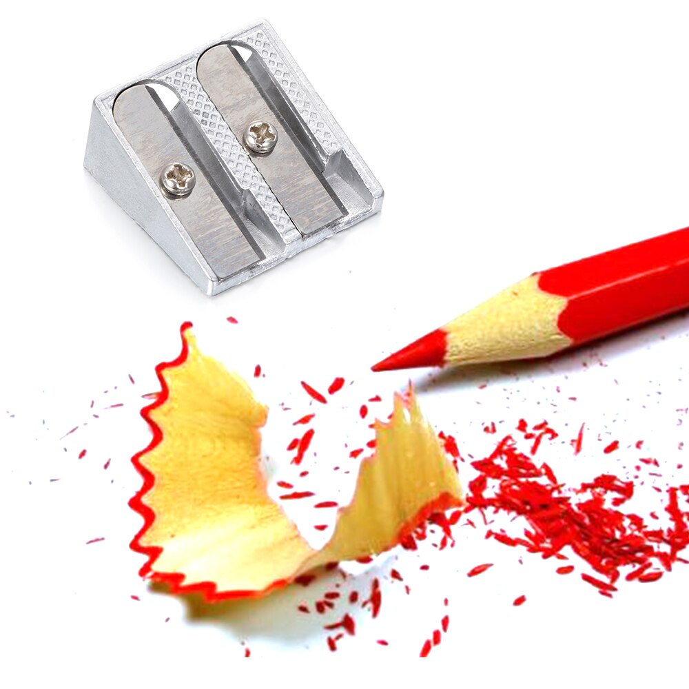Top grade Stationery Pencil Sharpener Double Hole Metal Bevelled Double Hole Pencil Sharpener School Office